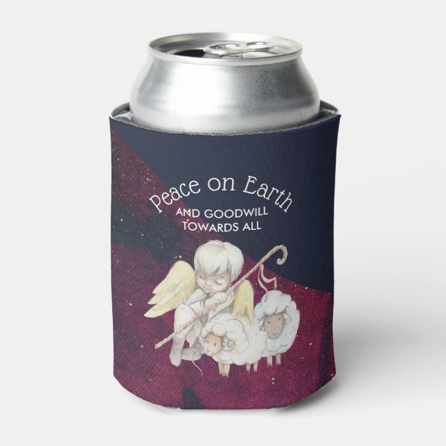 Enfriador De Latas Paz en la Tierra y buena voluntad hacia todos los  (Lata Anverso)