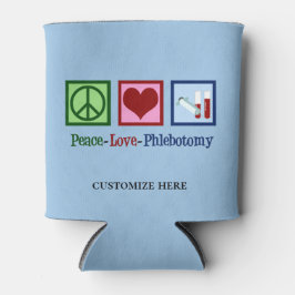 Enfriador De Latas Peace Love Phlebotomy Personalizado Phlebotomist L