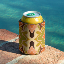 Enfriador De Latas Peach Fuzz Boho Shabby Chic Geometric Resumen Art