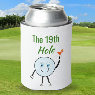 Enfriador De Latas Pelota de Golf de Dibujos Animados Sosteniendo Cóc