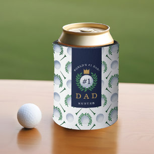 Enfriador De Latas Pelota de golf, Tee, patrón de flor de laurel y m