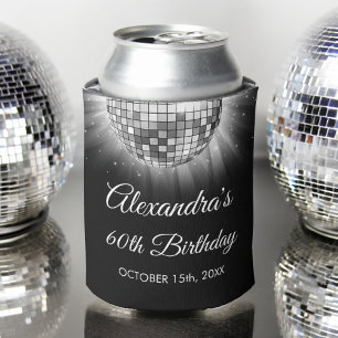Enfriador De Latas Pelota Disco de 70 años de la fiesta de cumpleaños