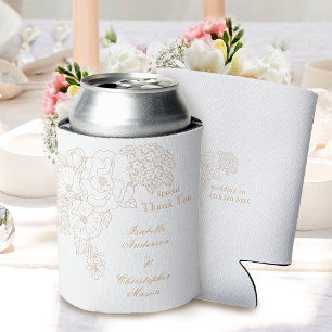 Enfriador De Latas Peonías blancas delicadas marfil para boda románti