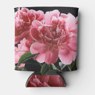 Enfriador De Latas Peony Bouquet Closeup: Rojo rosa