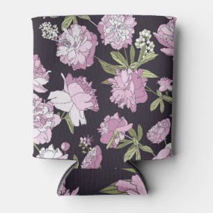 Enfriador De Latas Peony Bouquet: Textil Floral sin Marea