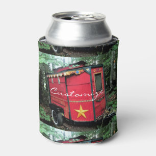 Enfriador De Latas Pequeña caravana gitana roja personalizada