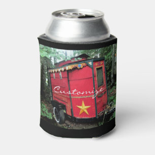 Enfriador De Latas Pequeña caravana gitana roja personalizada