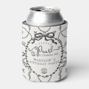Enfriador De Latas Pequeña Coqueta Negra Perla Bow Favor del Cumpleañ