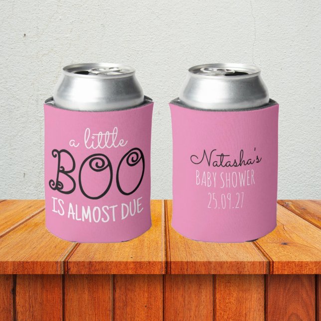 Enfriador De Latas Pequeño Boo Halloween Chica rosa Baby Shower (Subido por el creador)