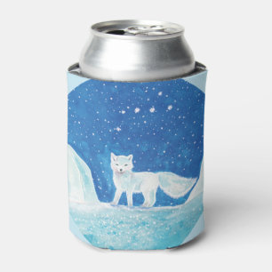 Enfriador De Latas Pequeño Ilustracion de Fox Ártica (Vulpes Lagopus)