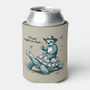 Enfriador De Latas Pereza Montando Tortuga Humor Me Pongo a Ello Inme