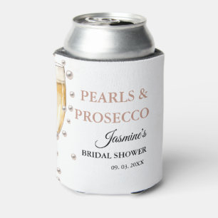 Enfriador De Latas Perlas Y Fiesta De La Ducha Bridal Prosecco