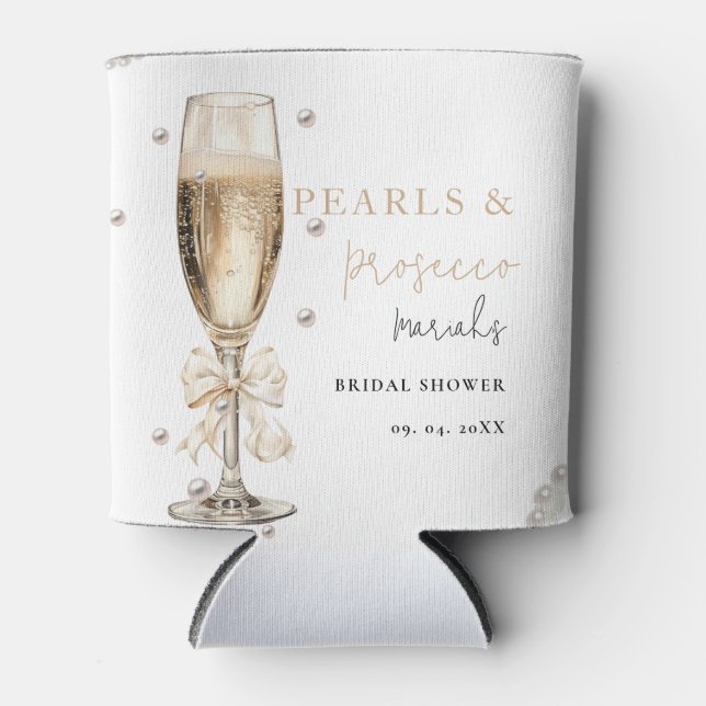 Enfriador De Latas Perlas y Prosecco Ducha de novias (Anverso)