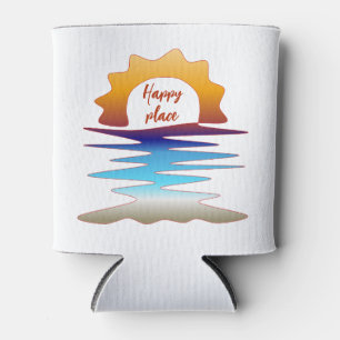 Enfriador De Latas Perpetua Sun Beach "Happy Place" Line Art