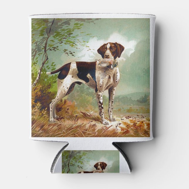 Enfriador De Latas Perro cazador con pájaro en la boca (Anverso)