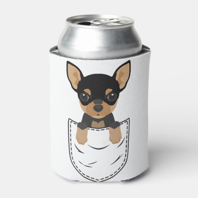 Enfriador De Latas Perro chihuahua en bolsillo (Lata Anverso)