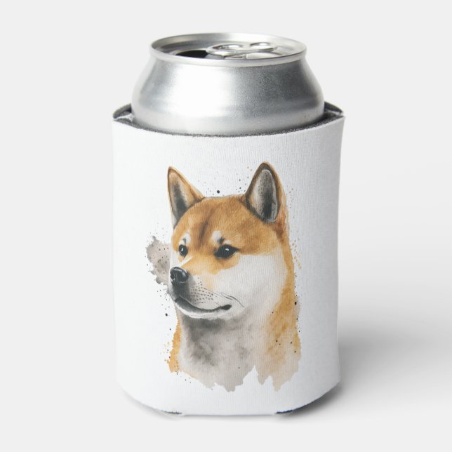 Enfriador De Latas Perro feliz de Akita (Lata Anverso)