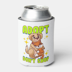 Enfriador De Latas Perro gato lindo Adopta No Comprar