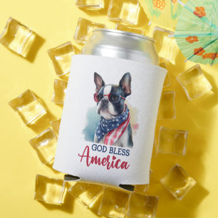 Enfriador De Latas Perro Patriota-Boston Terrier