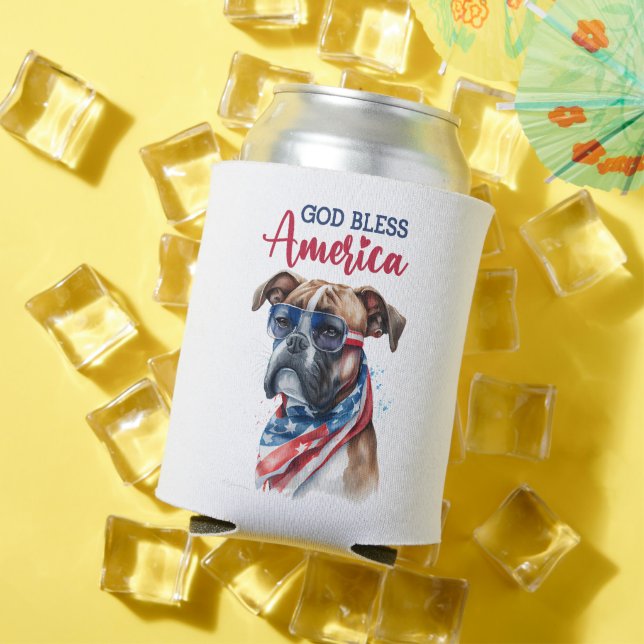 Enfriador De Latas Perro Patriota-Boxeador (Verano in situ)