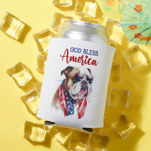 Enfriador De Latas Perro Patriota-Bulldog