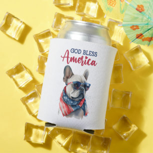 Enfriador De Latas Perro Patriota - Bulldog Francés