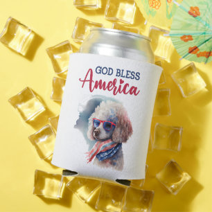 Enfriador De Latas Perro Patriótico-Caniche
