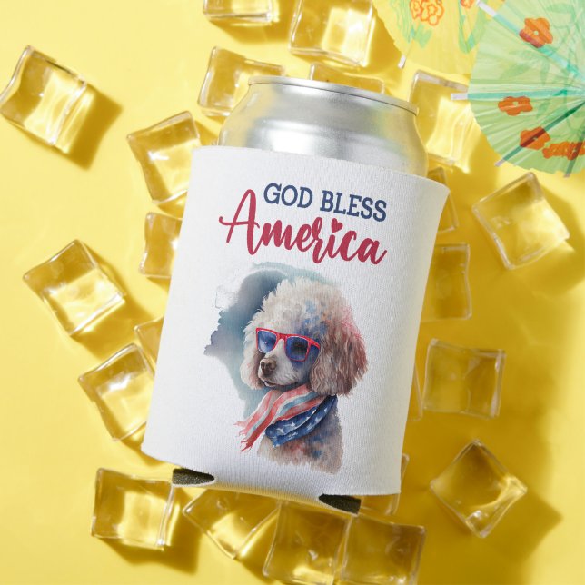 Enfriador De Latas Perro Patriótico-Caniche (Verano in situ)