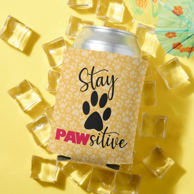 Enfriador De Latas Perro Paw Motivation Pun (Verano in situ)