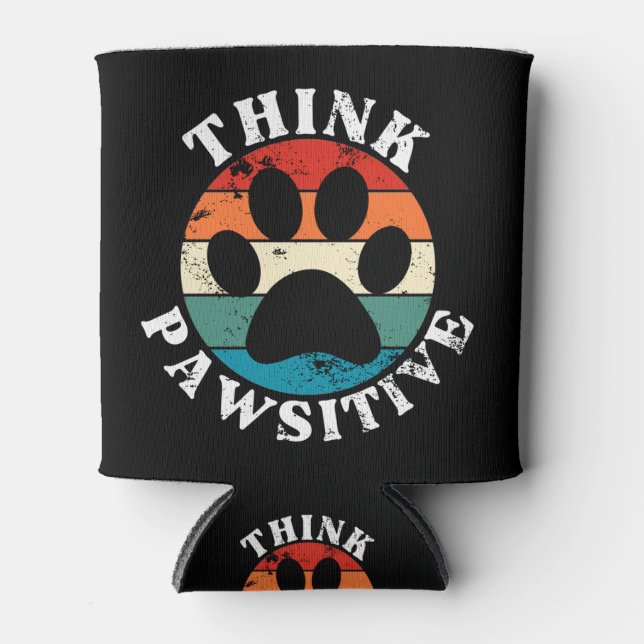 Enfriador De Latas Perro Paw Think Pawsitive (Anverso)