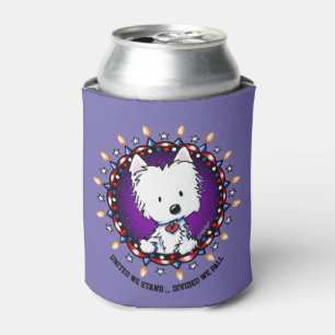 Enfriador De Latas Perro Westie estadounidense del 4 de julio