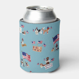 Enfriador De Latas PERROS 4 DEMOCRACIA Azul Celeste