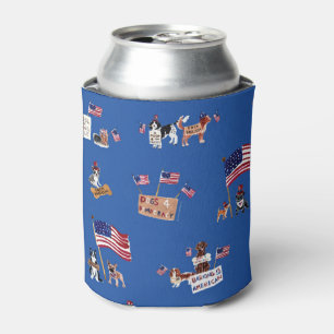 Enfriador De Latas PERROS 4 DEMOCRACIA Patriótico Azul