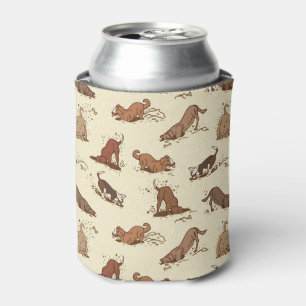 Enfriador De Latas Perros cavadores sucios - patrón de vacaciones en 