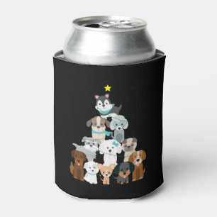 Enfriador De Latas Perros de árbol de Navidad
