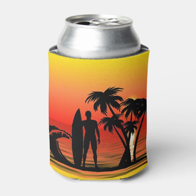 Enfriador De Latas Persona que practica surf (Lata Anverso)