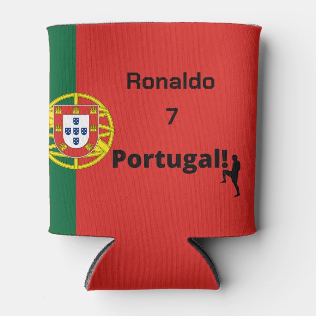 Enfriador De Latas Personalizable de fútbol de Portugal (Anverso)