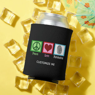 Enfriador De Latas Personalizable forense de Peace Love
