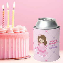 Enfriador De Latas Personalizable rosado del partido de cumpleaños de