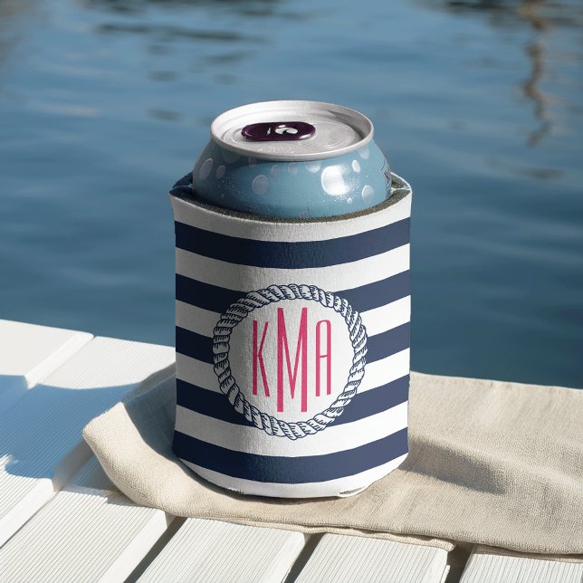 Enfriador De Latas Personalización de la banda rosada náutica y el an (Subido por el creador)