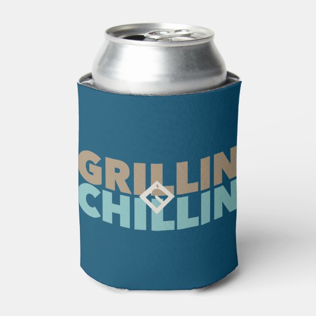 Enfriador De Latas Personalizada de Grillin' y Chillin (Lata Anverso)