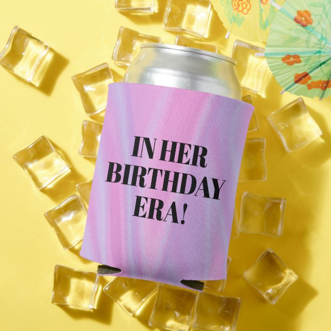 Enfriador De Latas Personalizada En Su Fiesta De La Era De Cumpleaños (Verano in situ)