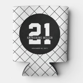 Enfriador De Latas Personalizado 21º cumpleaños Moderno y elegante