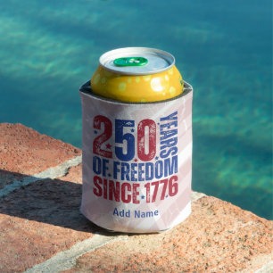 Enfriador De Latas Personalizado 250 Años De Libertad Desde 1776 Patr
