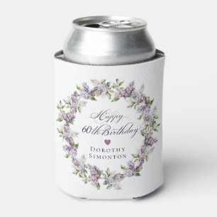 Enfriador De Latas Personalizado 60.º cumpleaños Flor Primavera Lilac