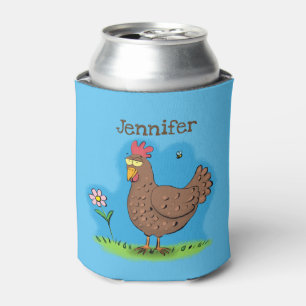 Enfriador De Latas personalizado alegre rústico de pollo