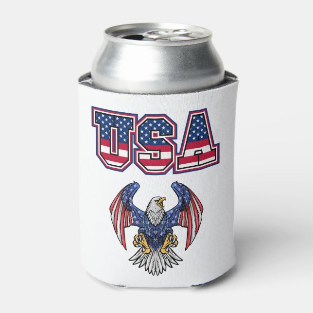 Enfriador De Latas Personalizado American Pride USA Shield (Lata Anverso)