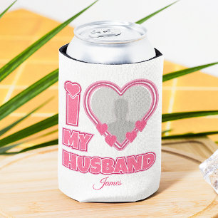 Enfriador De Latas Personalizado Amo a mi esposo – Agregar foto y nom