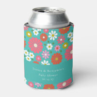 Personalizado azul turquesa retro floral Baby Show