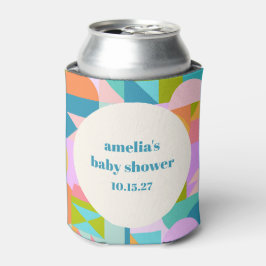 Enfriador De Latas Personalizado Baby Shower azul de lavanda colorida
